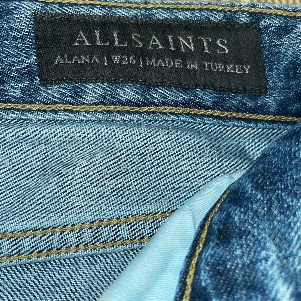 ALL SAINTS MID INDIGO BLUE JEANS. - Picture 4 of 10